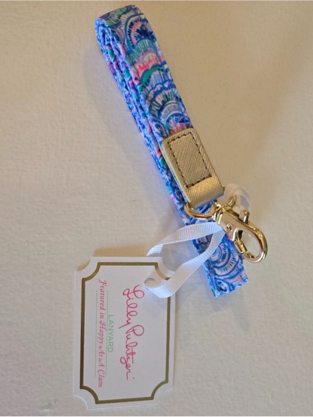 Lily Pulitzer Lanyard colorful "Happy as a Clam" print NWT